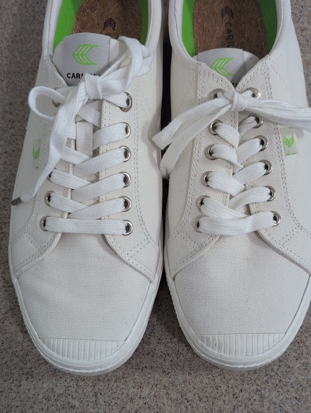 Cariuma White Sneakers, Gym Shoes, Canvas, Men's Size 12, Women Size 13.5 - Picture 7 of 12